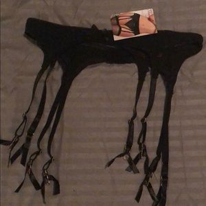 Mesh black garter belt